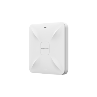 White, square electronic device with rounded corners and a small central recessed panel featuring a subtle logo.