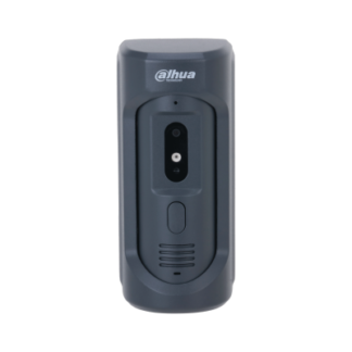 Dahua video doorbell camera facing forward with lens, call button, and speaker grill