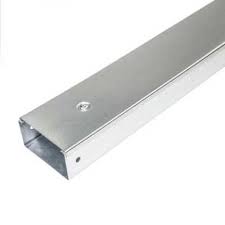 Aluminum U-channel with a single mounting hole, viewed at an angle