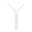 Minimalist white Y-shaped object on a light gray background